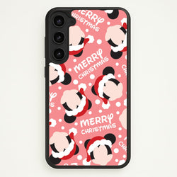 Merry Christmas Cartoon Mouse Pattern Galaxy S23 Case