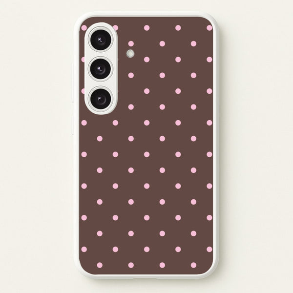 Chocolate & Strawberry Polka Dots Galaxy S24 Plus Case