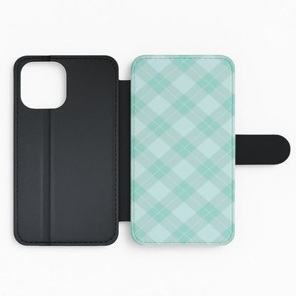 Light Cyan Tartan Christmas Pattern Flip Phone Case