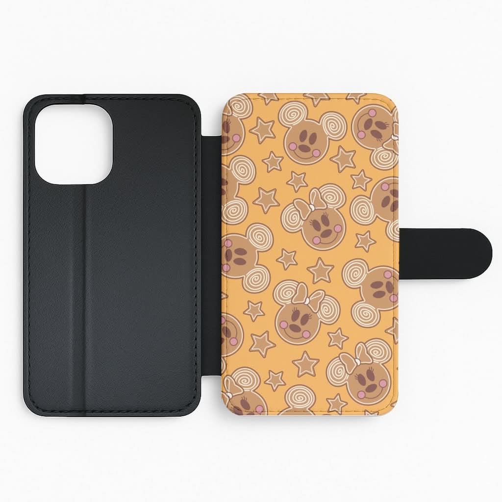 Cartoon Mouse Gingerbread Pattern Flip Phone Case