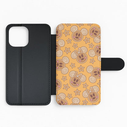 Cartoon Mouse Gingerbread Pattern Flip Phone Case