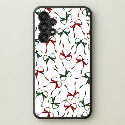Red And Green Coquette Christmas Bows Pattern Galaxy A13 Case