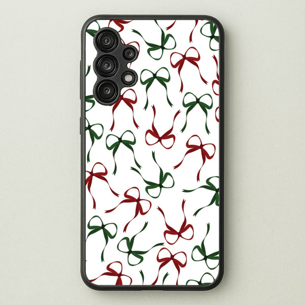 Red And Green Coquette Christmas Bows Pattern Galaxy A13 Case
