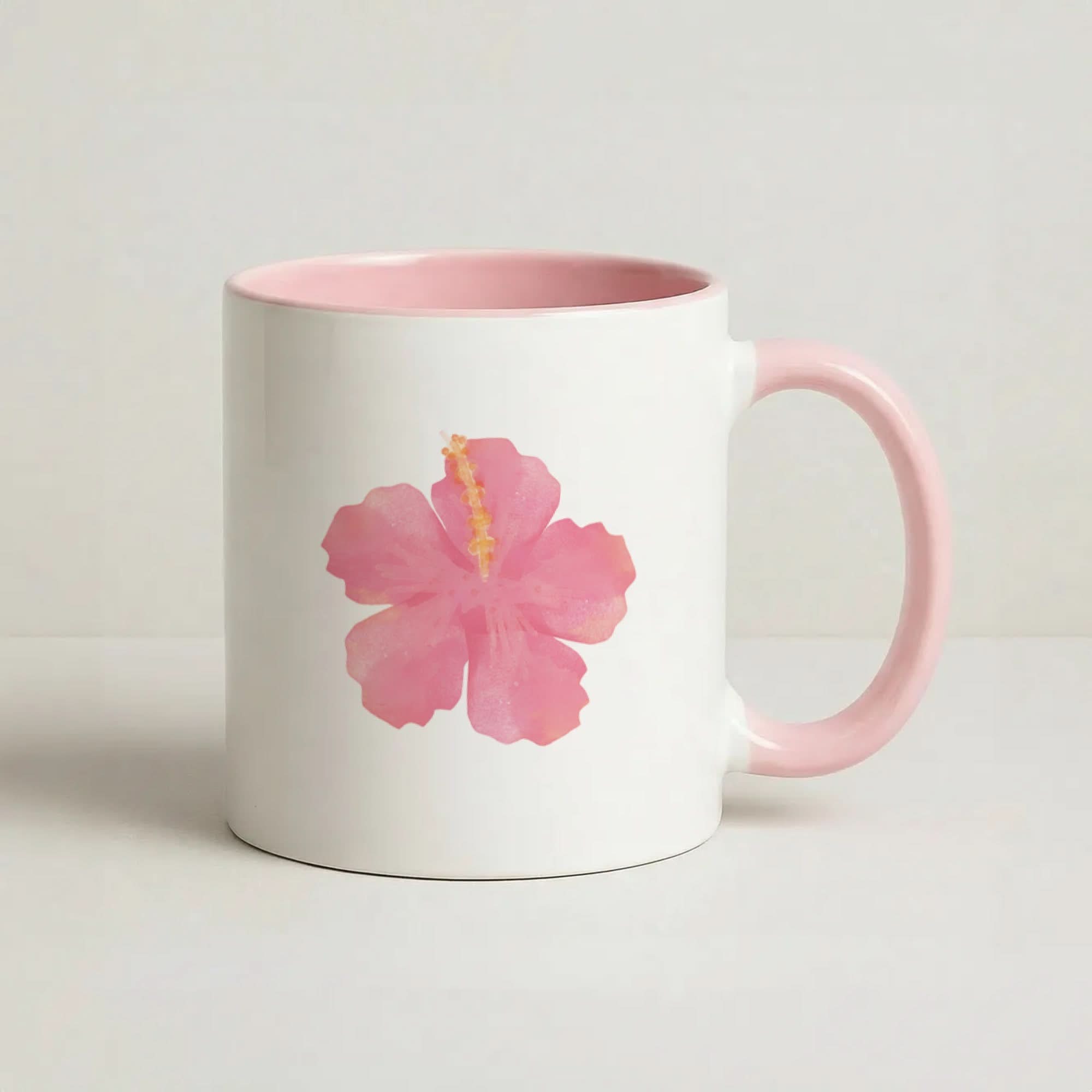 Pink Hibiscus Pink Tea Mug