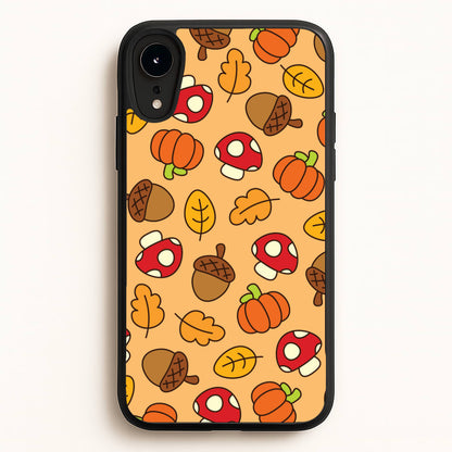 Cartoon Autumn Icons Pattern iPhone XR Case