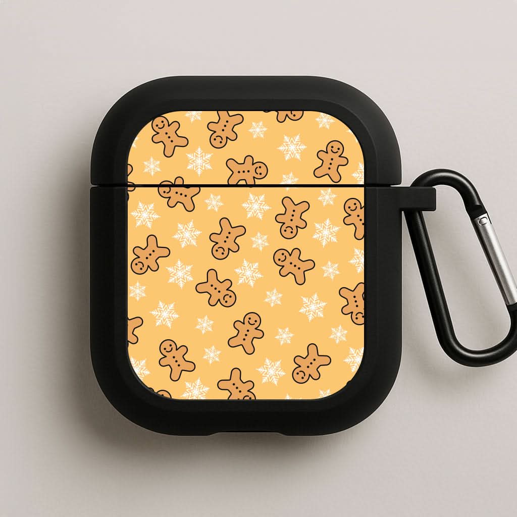 Cute Gingerbread And Snowflakes Pattern AirPods Case
