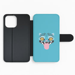 Demon Cat Face Flip Phone Case