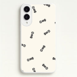Race Cars Pattern Off White Galaxy S25 Edge Case