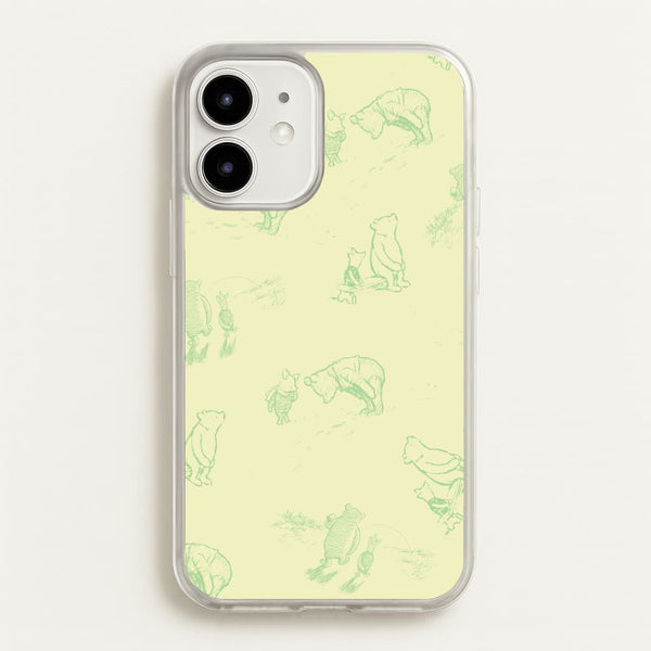 Sketched Winnie Pattern iPhone 12 Mini Case