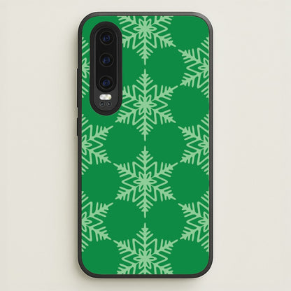 Green Giant Snowflakes Christmas Pattern Huawei P30 Case