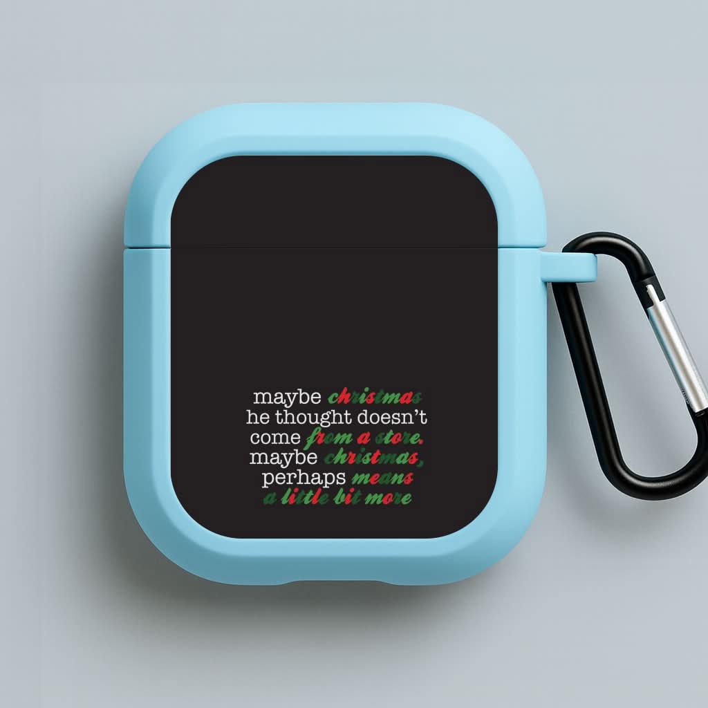 Green Creature Quote Blue AirPods Case