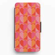 Sunset Hearts Pattern Flip / Wallet Phone Case 1