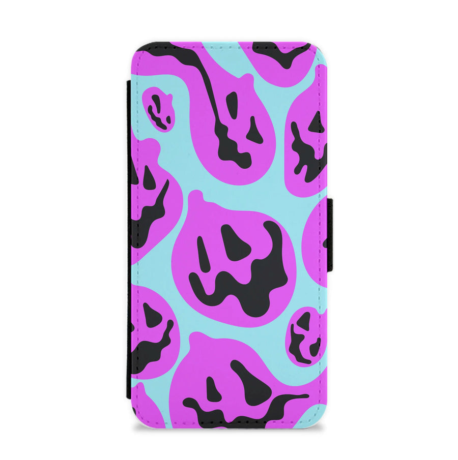 Pumpkin Blue Pattern Flip / Wallet Phone Case