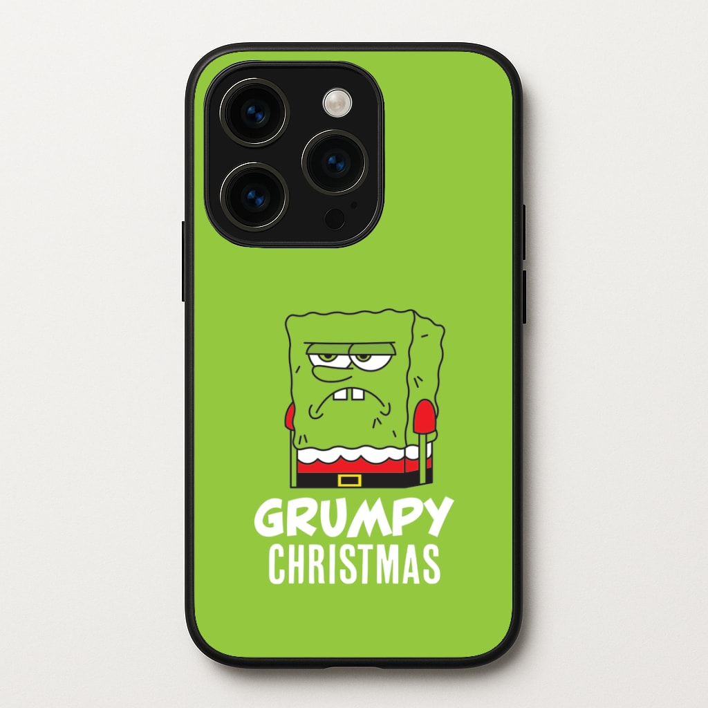 Grumpy Christmas Cartoon Sponge iPhone 15 Pro Max Case