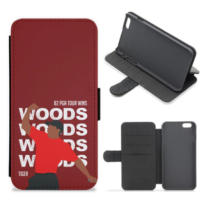 Woods Dark Red Flip / Wallet Phone Case