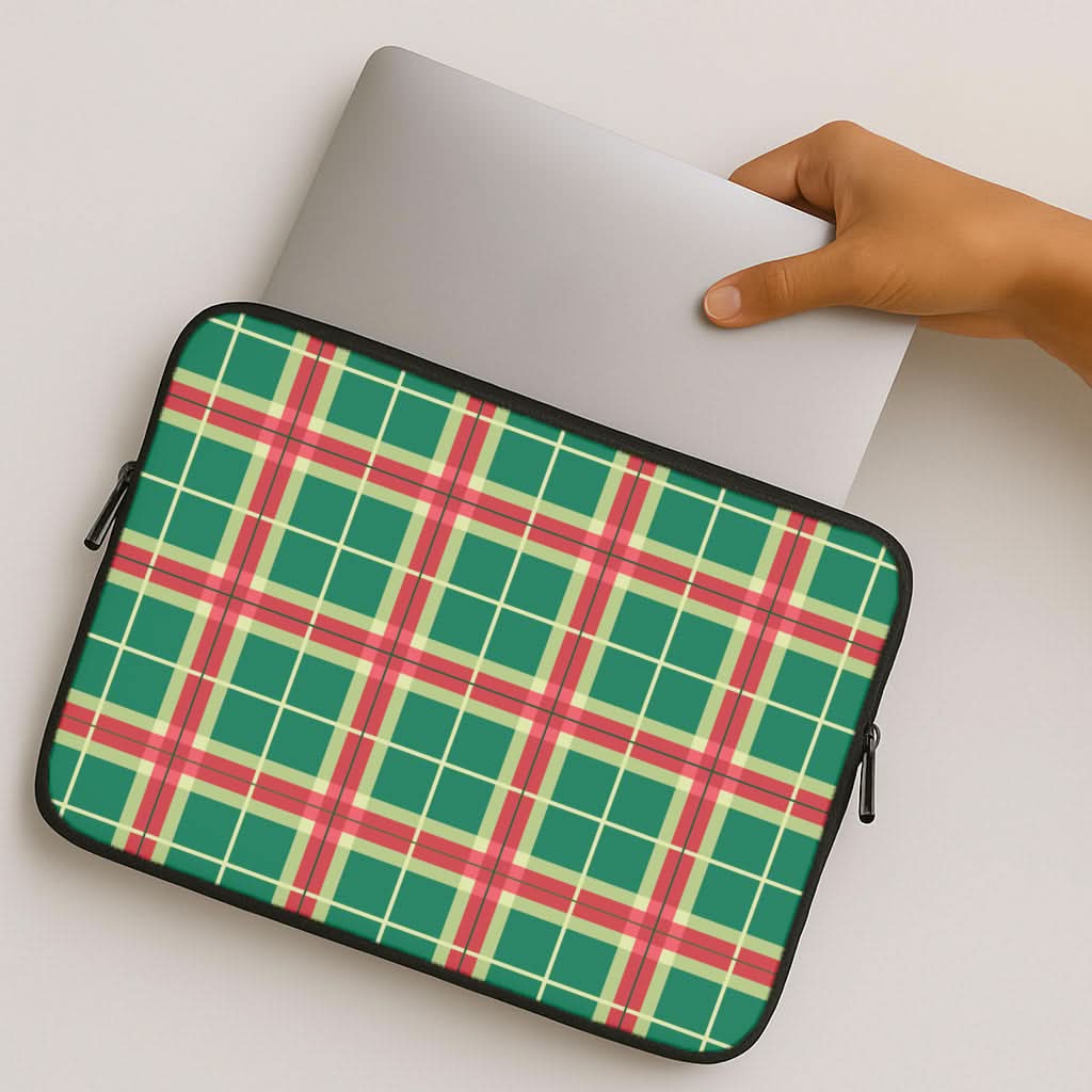 Red And Green Tartan II Christmas Pattern MacBook Cover