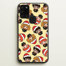 Wizards With Christmas Hats Pattern Galaxy A21s Case