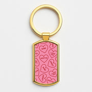 Quote Love Hearts Pattern Luxury Keyring 3