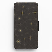 Christmas Gold Stars Pattern Flip / Wallet Phone Case 1