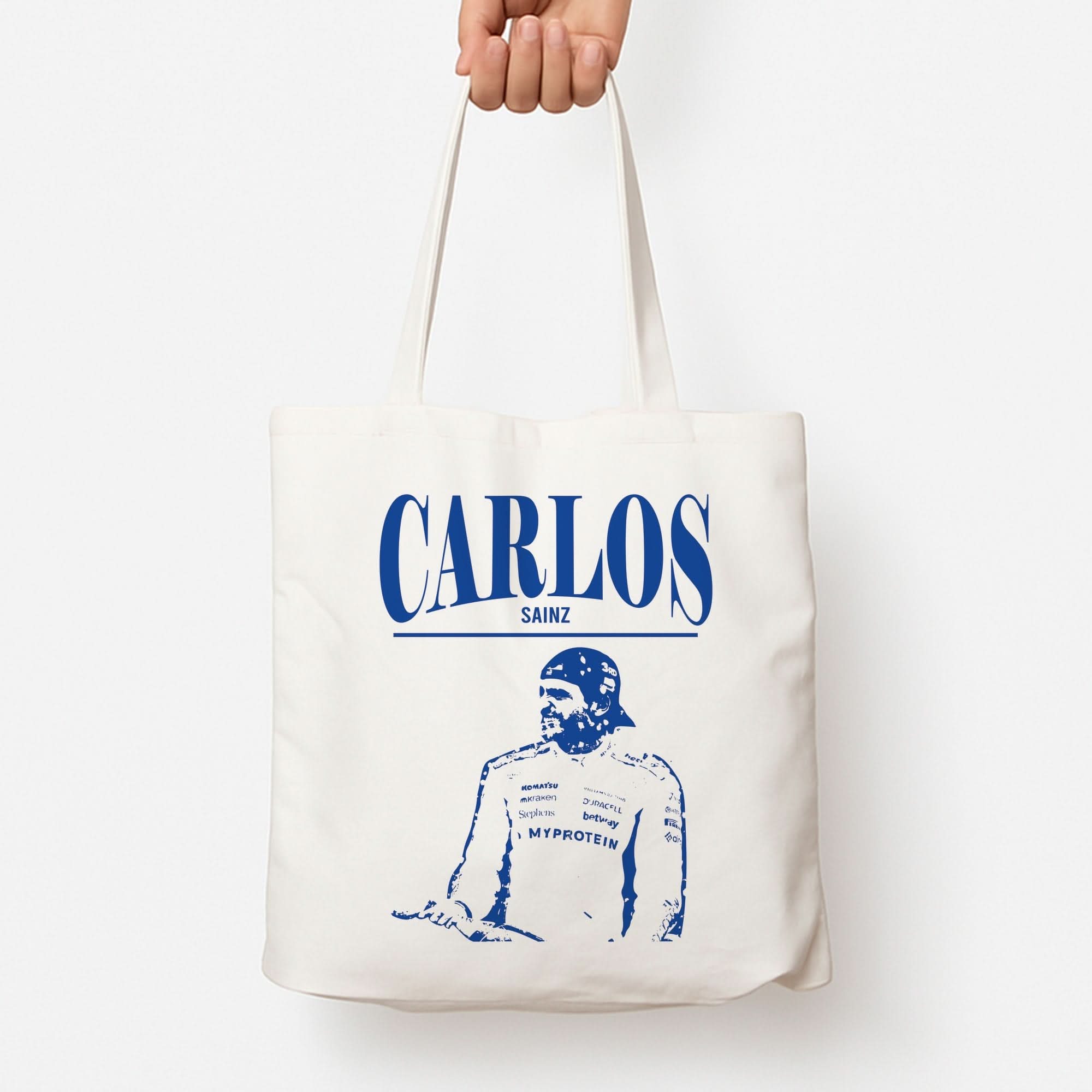 Carlos White And Blue Tote Bag