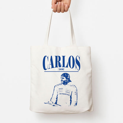 Carlos White And Blue Tote Bag