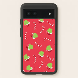 Green Creature And Candy Canes Pattern Google Pixel 7a Case