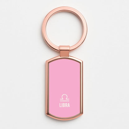 Libra Pastel Zodiac Rose Gold Keyring