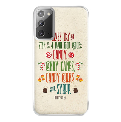 The Four Main Food Groups - Elf Phone Case