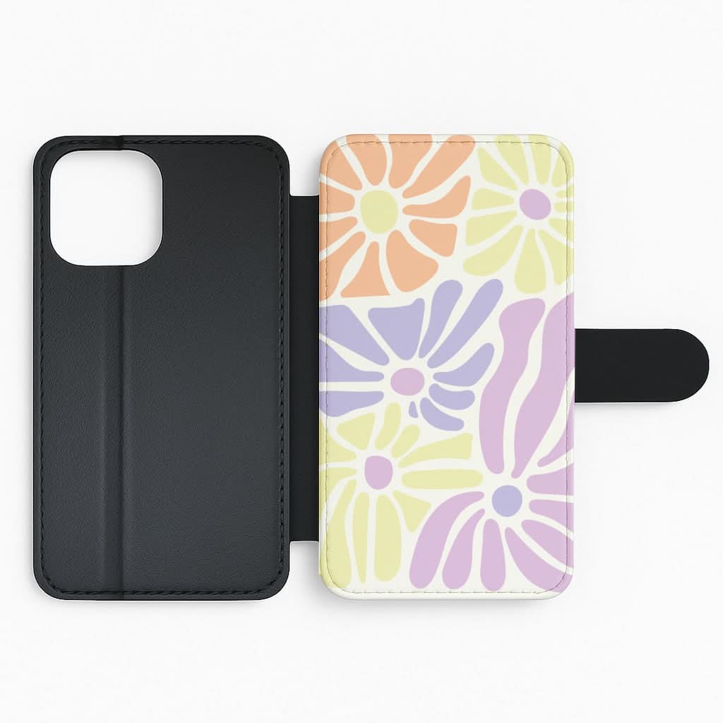Pastel Abstract Flowers Flip Phone Case