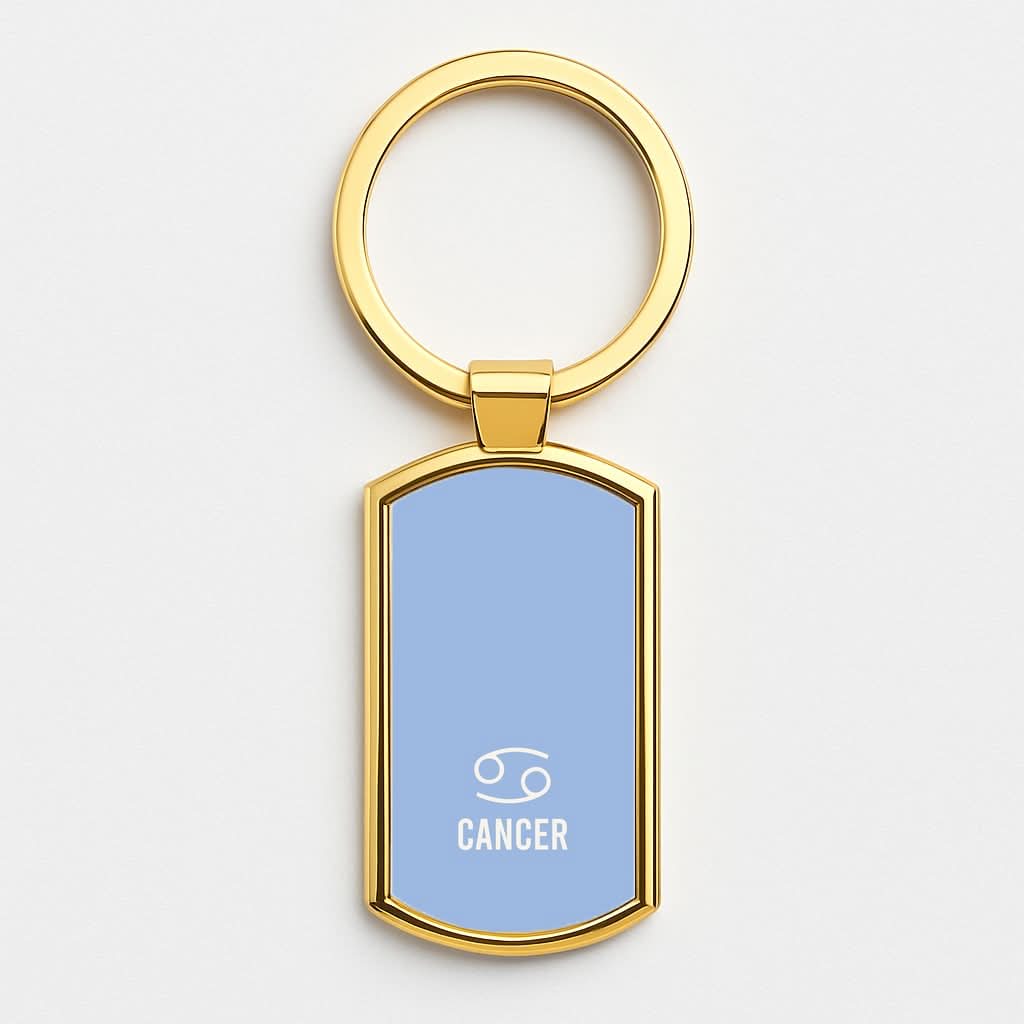 Cancer Pastel Zodiac Gold Keyring