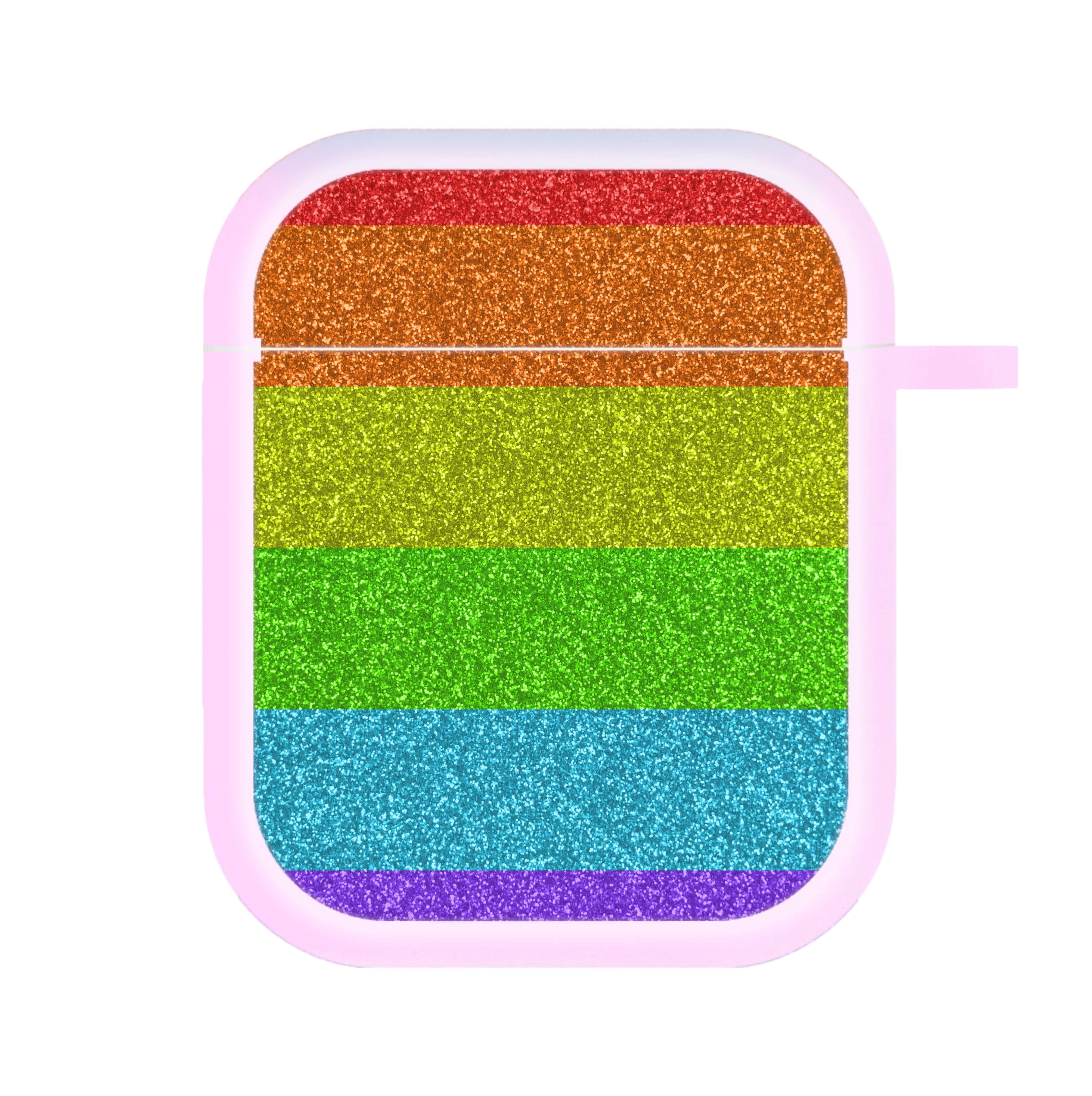 Rainbow Glitter AirPods Case