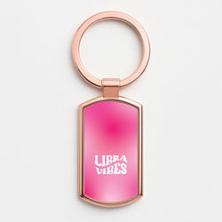 Libra Vibes Gradient Zodiac Rose Gold Keyring