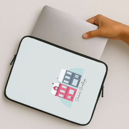 Seasons Greetings Winter Townhouses MacBook Cover