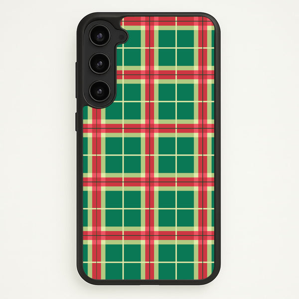 Red And Green Tartan II Christmas Pattern Galaxy S23 Plus Case