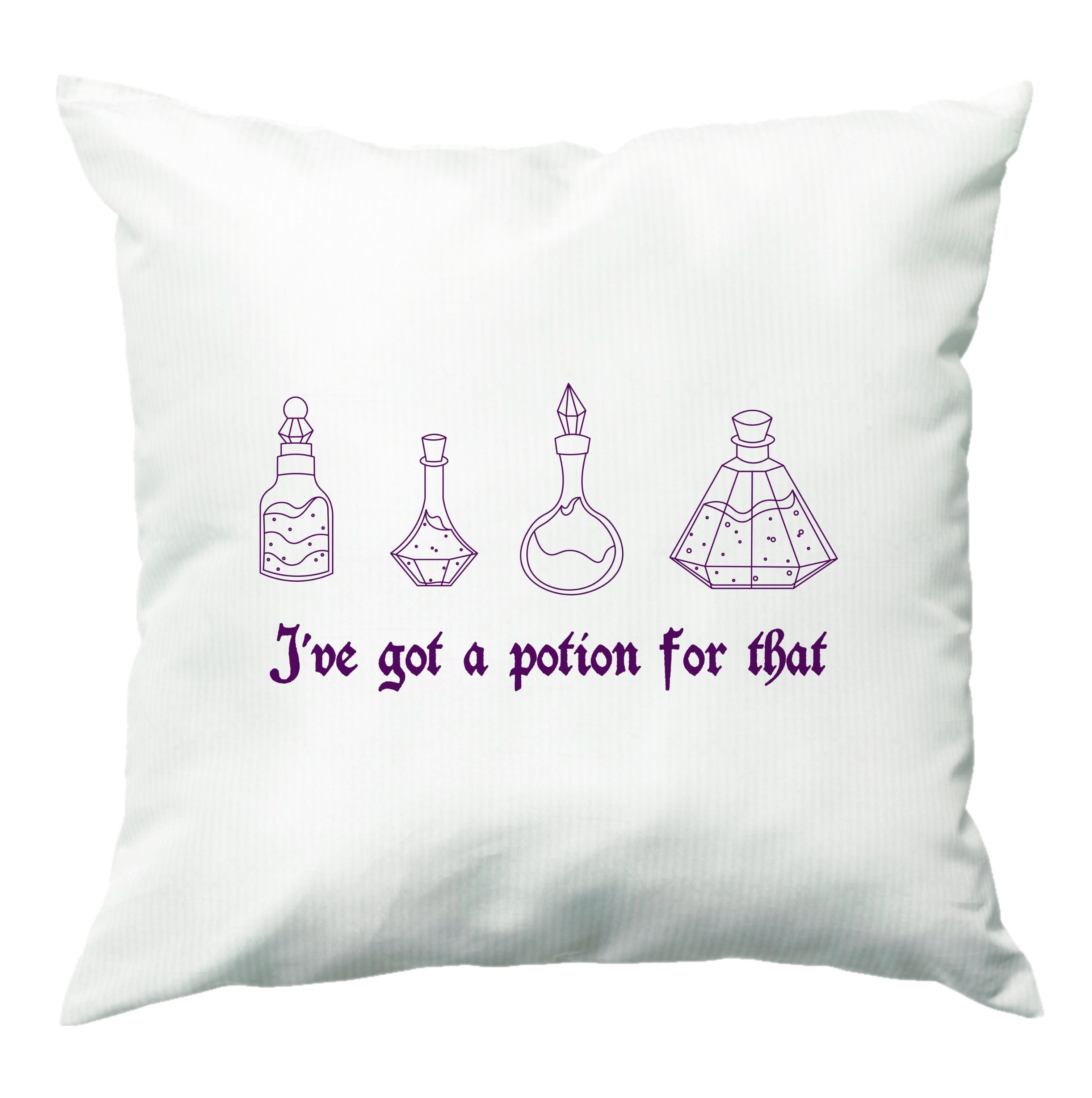I've Got A Potion For You Dark Pink Cushion