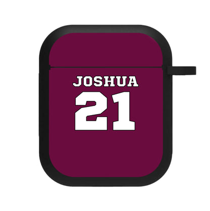 Burgundy - Personalised Football AirPods Case