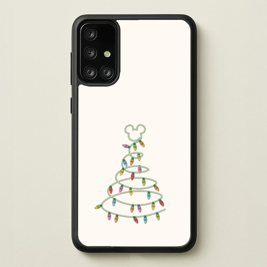 Cartoon Mouse Christmas Tree Lights Galaxy A71 Case