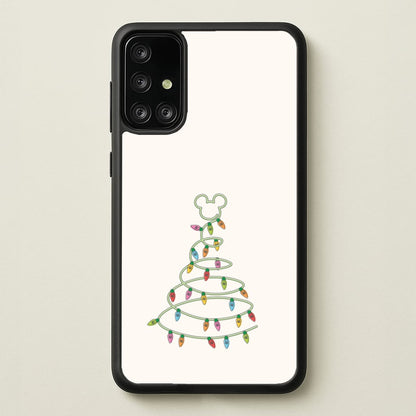 Cartoon Mouse Christmas Tree Lights Galaxy A71 Case