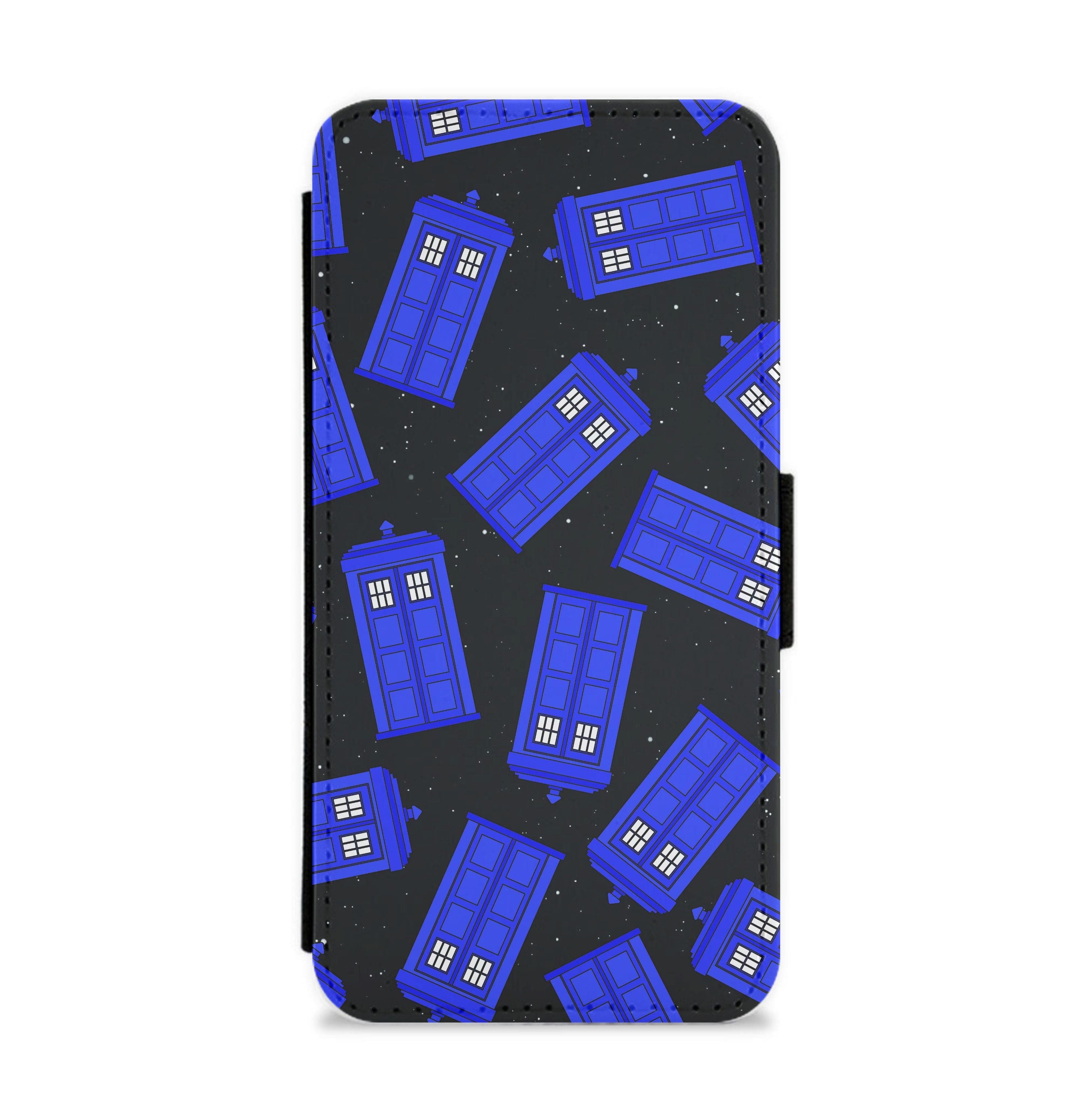 Tardis Pattern Flip / Wallet Phone Case