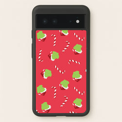 Green Creature And Candy Canes Pattern Google Pixel 6 Case