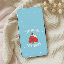 Cozy Feeling Cartoon Beagle Puffer Jacket Leather Phone Case