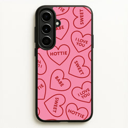 Quote Love Hearts Pattern Galaxy A56 Case