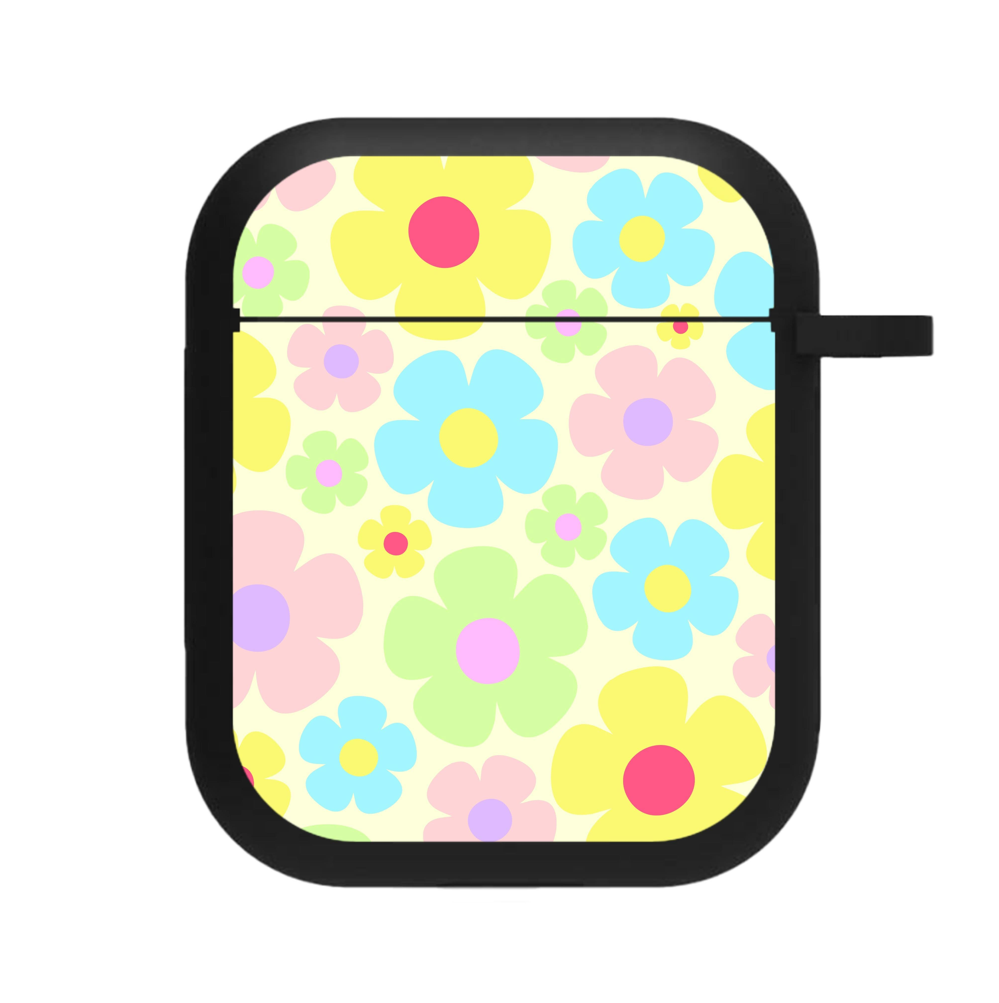 Rainbow Flowers Pattern AirPods Case