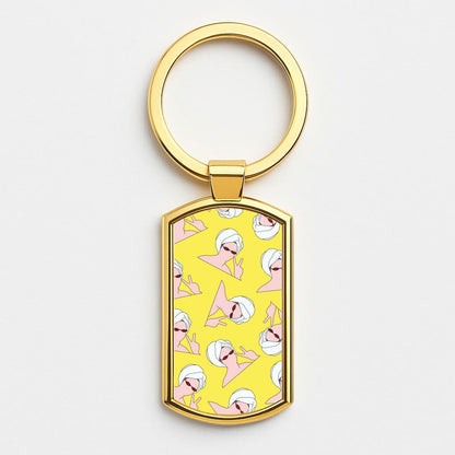 Peace Pattern Gold Keyring