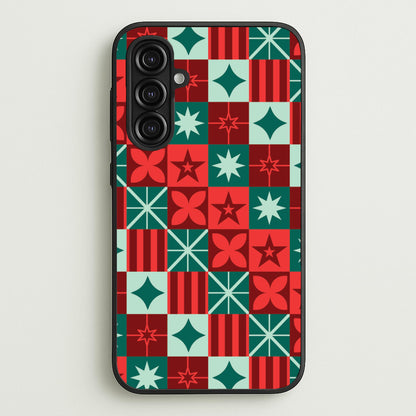 Geometric Square Christmas Pattern Galaxy A16 Case
