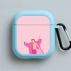 Harry Pink Coat  Blue AirPods Case