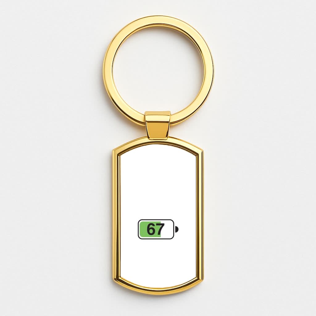 6 7 Battery Gold Keyring