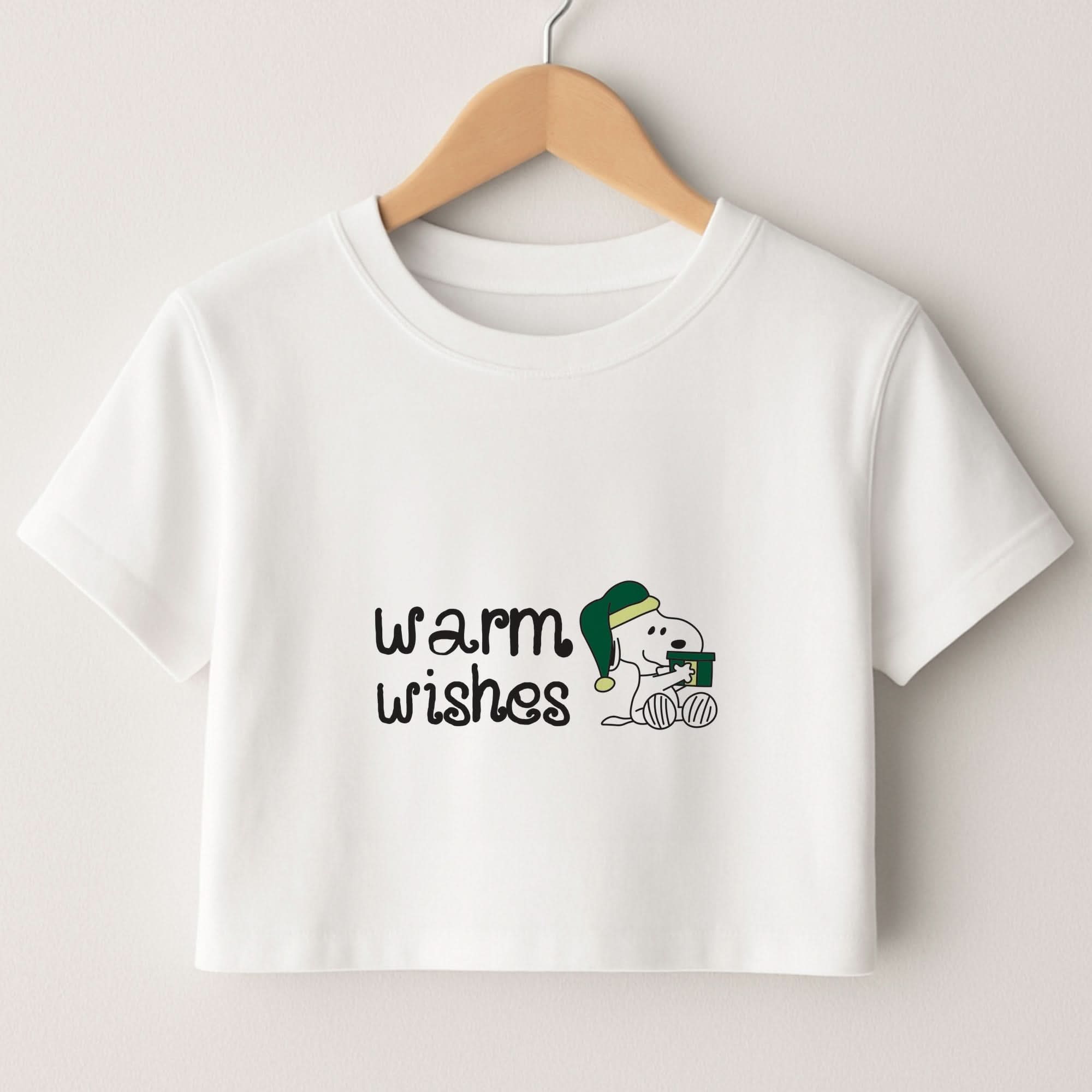 Cartoon Beagle Warm Wishes Crop top