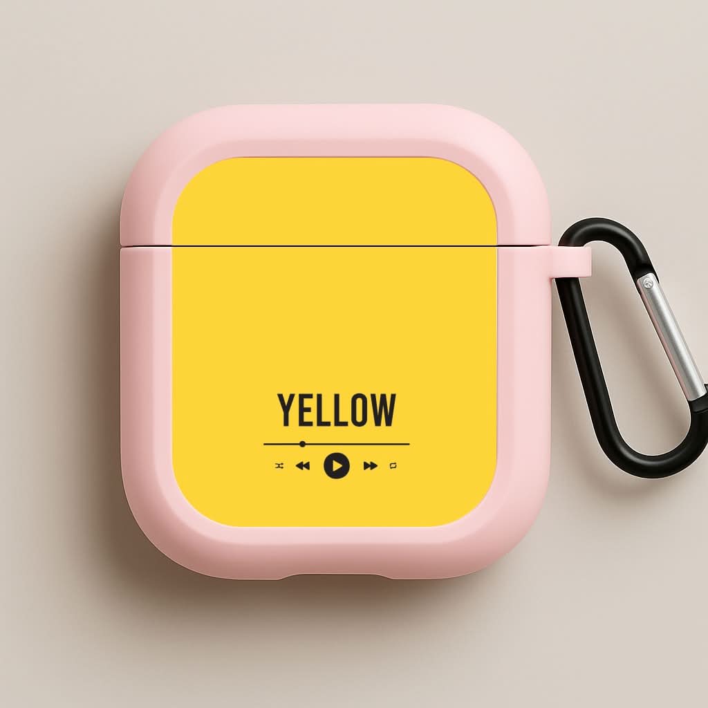 Yellow Music Player Pink AirPods Case