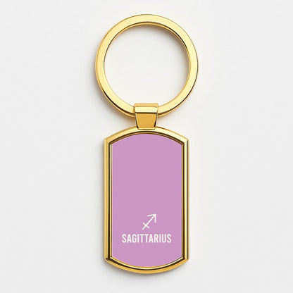 Sagittarius Pastel Zodiac Gold Keyring